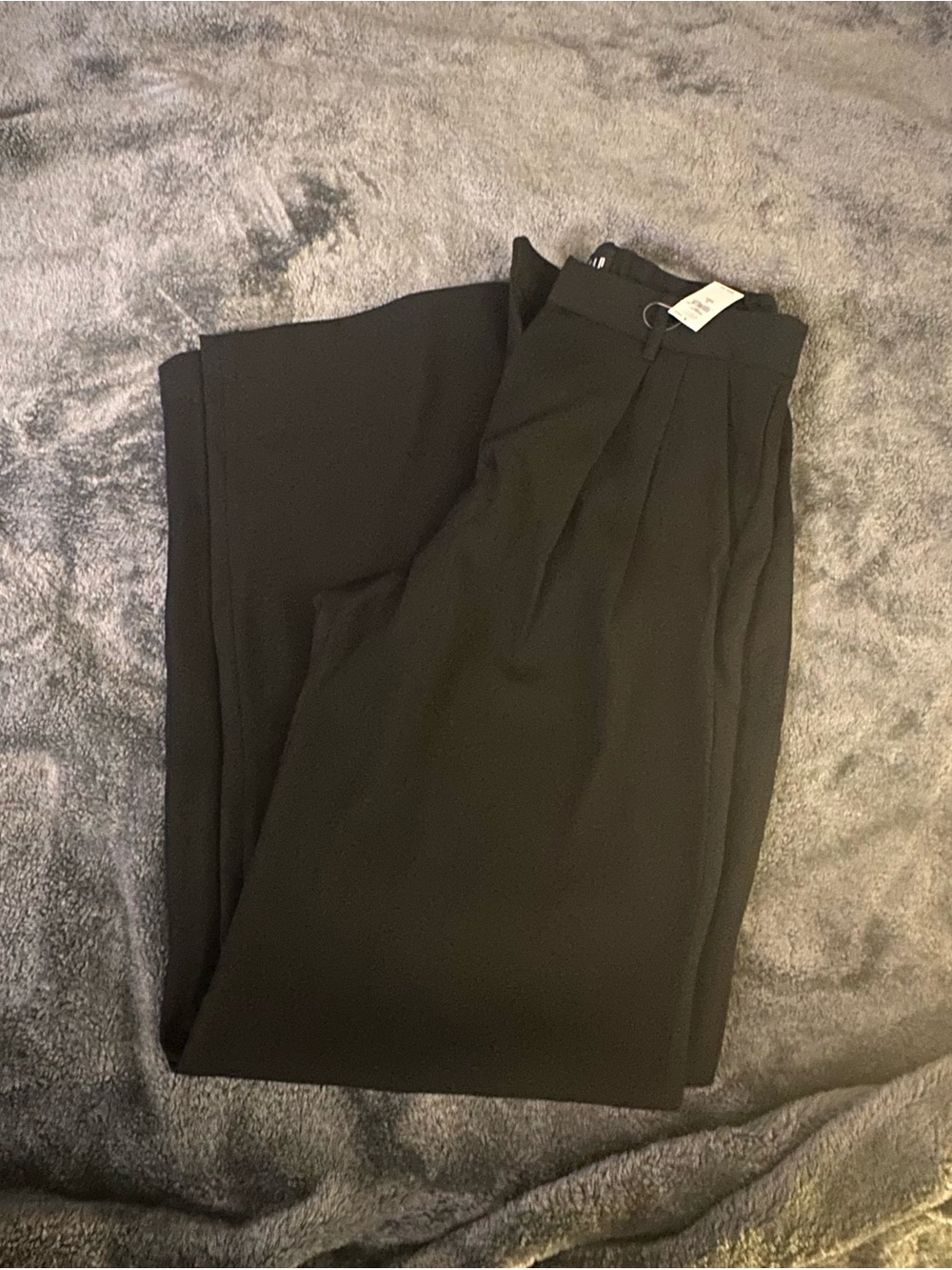 Black Womans Pleated Dress Pants